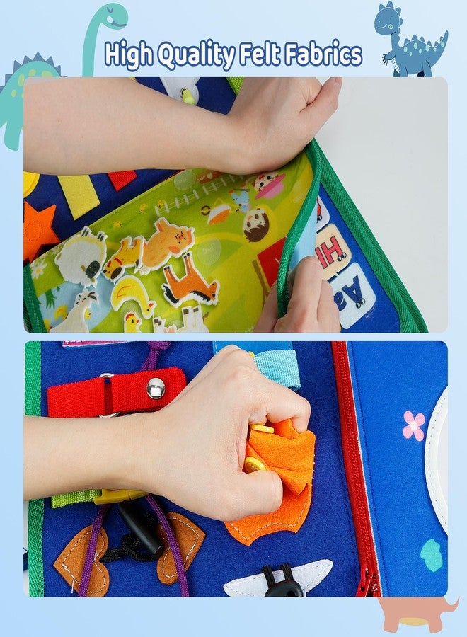 Tilhumt 8 in 1 Busy Book for Toddler 1-3, Montessori Toys for Boy Board Travel Quiet Learning Sensory Toys, Felt Busy Book for Baby Educational Activities Fine Motor Skills, Valentines Party Favors - Image 4